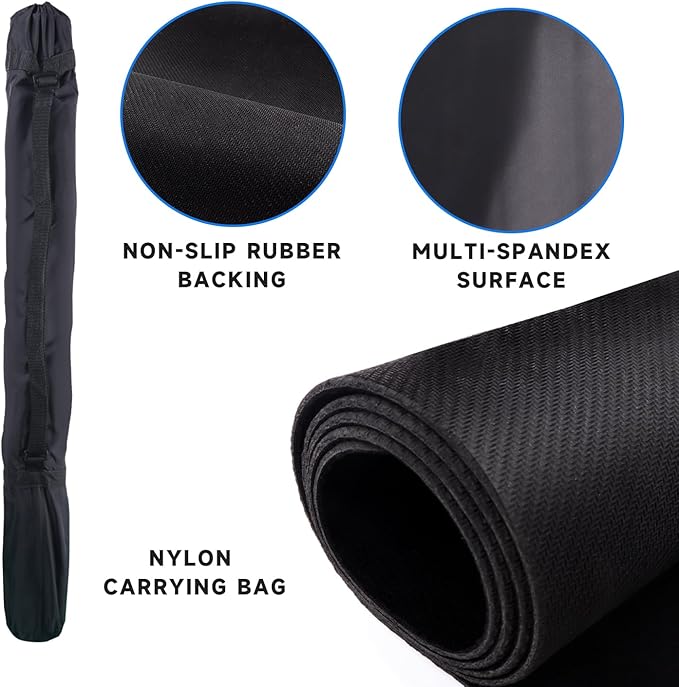 GSE Games & Sports Expert 32 x 32 Inches Rubber Anti-Slip Playmat, Mahjong, Dominoes, Poker Cards and Board Games Tabletop Cover Mat with Carrying Bag (Black)