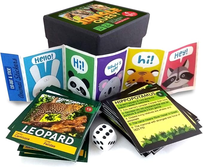 Jungle Quest: Animal & Wildlife Trivia, Educational Learning Card Game