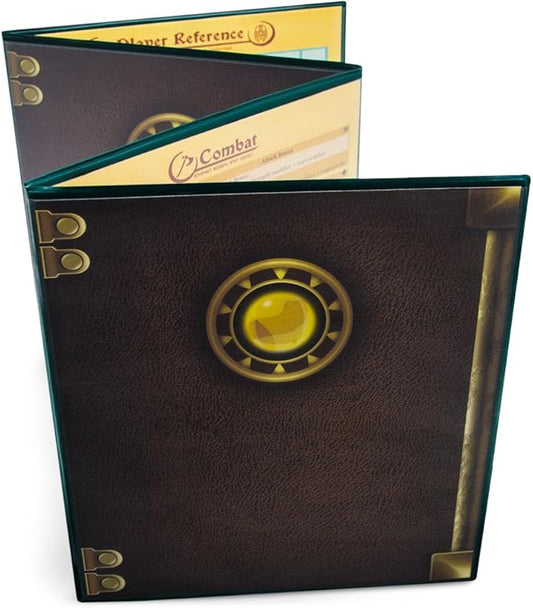 Stratagem The Master's Tome 4-Panel Customizable GM Screen with Free Inserts – Dry Erase, Dungeon & Game Master Accessory for Tabletop RPG Campaigns (Green)