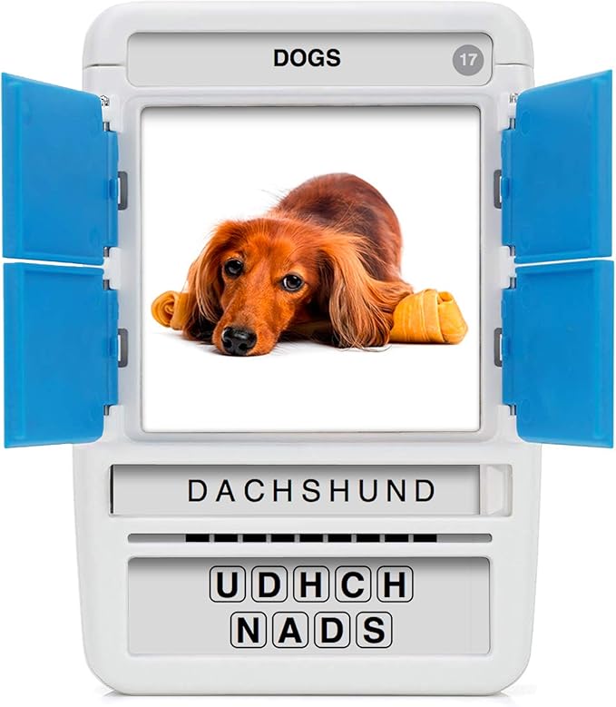 100 PICS Dogs Travel Game | Learn 100 Dog Breeds Flash Cards with Slide Reveal Case | Card Game, Gift, Stocking Stuffer | for Kids and Adults | Ages 6+