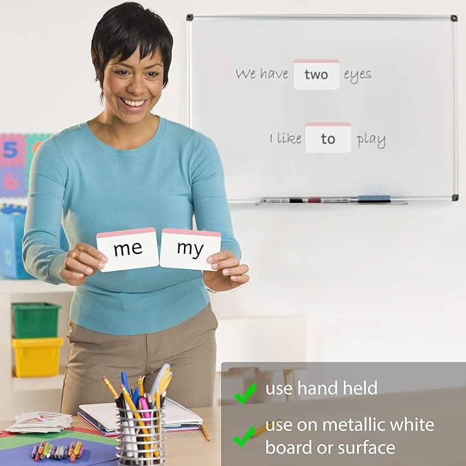 Pre-K Sight Words Magnetic Flash Cards(Pre-Kindergarten) - 40 Sturdy Large Dolch Cards for Literacy of Beginning Readers, Homeschool, Teachers and ESL, Preschool