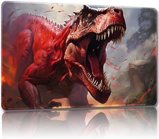 Playmat for MTG, with Free Storage Bags,Game Mat 24 x 14 inches, TCG and Board Game Mat for Cards,Mousepad Desk Mats (Dinosaur 1-Regular)