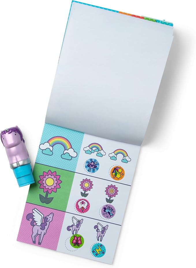 Melissa & Doug Sticker Wow!™ Purple Unicorn Bundle: 24-Page Activity Pad, Stamper, 500 Stickers, Arts and Crafts Fidget Toy Collectible Character