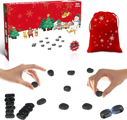 20 Pcs Christmas Magnetic Chess Game, Magnetic Chess Game with Stones, Strategy Games for Kids & Adults, Ages 6+