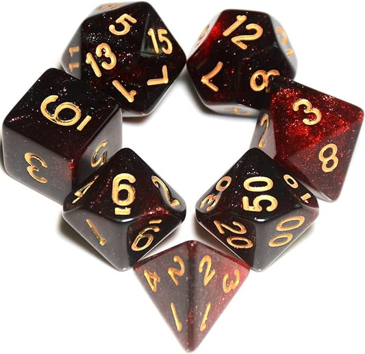 7Pieces DND Dice Set (Red Black)