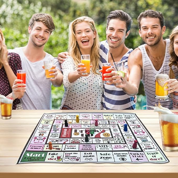 Drinking Board Games for Adults Tipsy Drinking Game Land Funny Party Interactive for Game Night, Birthday, Family Play or Any Occasion (Age 21+)