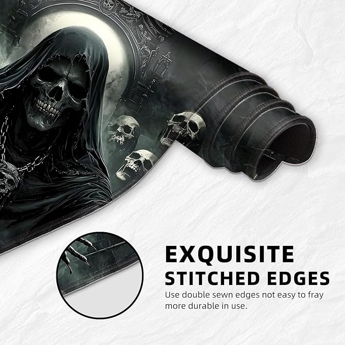 for MTG Playmat with Storage Bag, for TCG Playmat and Playing Card Mat for Magic Board Games, Non-Slip Ghostly Faces Desk Mat, Stitched Edges Game Mat, Rollable & Foldable Card Playmat