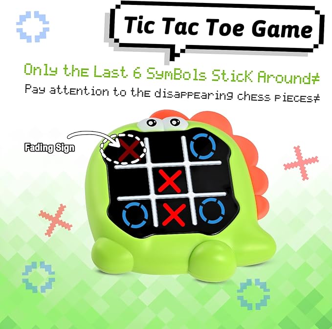 Electronic Tic Tac Toe Bolt Game, 3-in-1 My Mytactoe Digital Tic Tac Toe Game, Travel Board Fidgets Games for Kids 4 8 12, Brain Memory Games for Kids, Birthday Toy for Girl Boy