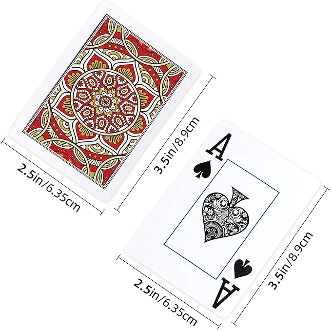 6 Pack Playing Cards Bulk,Plastic Playing Cards Waterproof Poker Size Cards Professional, Jumbo Index Large Print for Adults and Seniors,6 Decks of Cards for Fun Card Games
