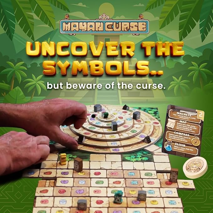 Mayan Curse – A Thrilling Puzzly Board Game with Strategy, Adventure, and Suspense – The Ultimate Tabletop Game for Adults, Families, and Escape Game Room Excitement