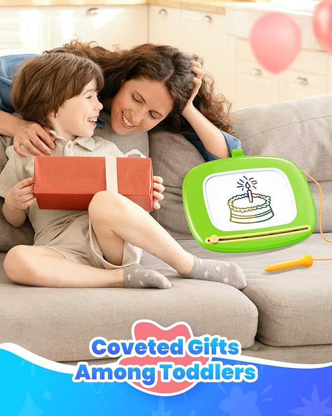 Toddlers Toys Ages 1-3, Magnetic Drawing Board, Toddler Boy Toys for 1 2 3 Years Old, Doodle Board Pad Learning and Educational Toys for 18 Months Baby 1-3 Yr Kids Birthday Gifts - Green
