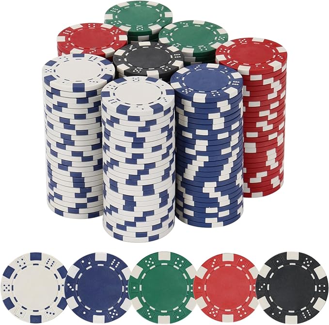 Poker Chips,Poker Chips Set for Card Board Game,11.5 Gram,for Texas Hold'em, Blackjack,Card Club or Late Night Poker Games