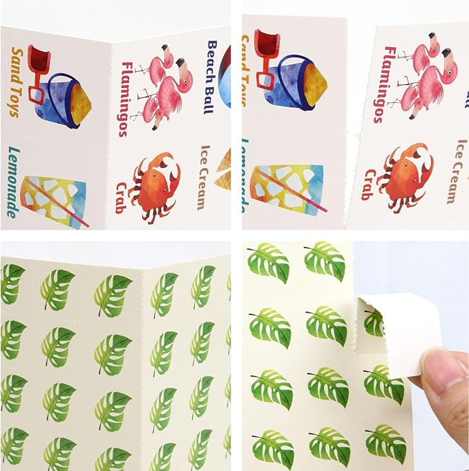 Fancy Land Summer Bingo Game for Kids 24 Players Hawaiian Tropical End of Year Summer Luau Party Favors Supplies