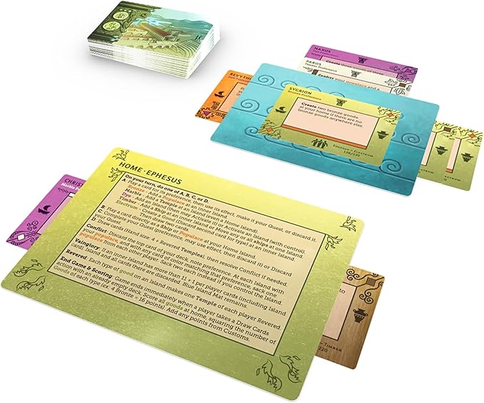 Asmadi Games: Aegean Sea - Strategy Card Game, Take Charge of Ancient Peoples, Ages 14+, 2-5 Players, 20 Min Per Player
