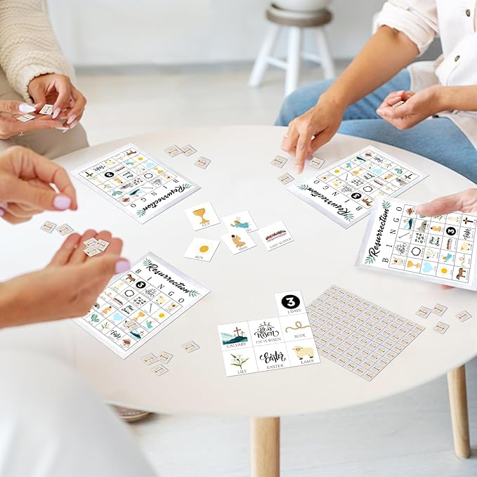 Bible Bingo Game, 24 Players Christian Sunday Church Bingo Cards for Women Men Party Favors for Family Open Day Friends Holiday Party Activities Supplies Party Decoration Bingo Game- JK0104