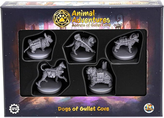 Steamforged Games Animal Adventures: Secrets of Gullet Cove - Dogs Roleplaying Miniatures 5E Compatible