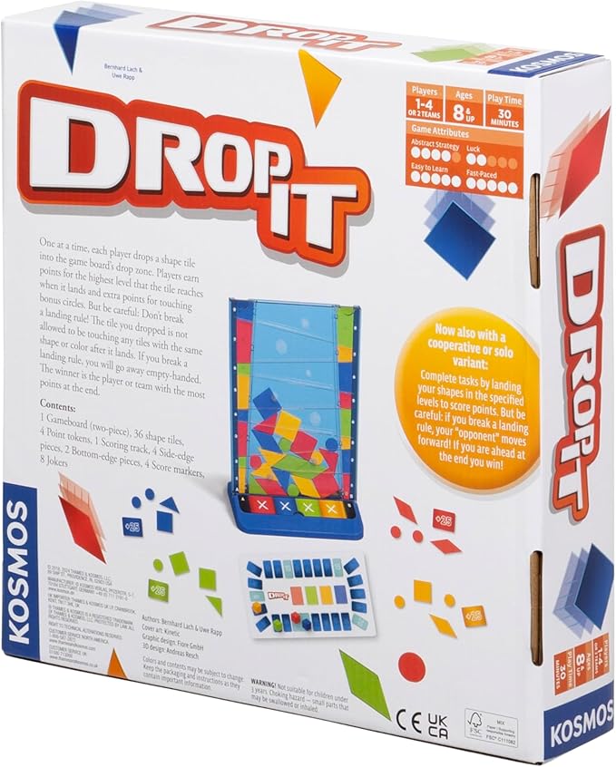 Drop It – A Fun Family Strategy & Dexerity Game by Kosmos Games, Parents’ Choice Silver Award Winner, Play Individually or on Teams, Ages 8+, Fun for Kids, Adults, Family Game Nights