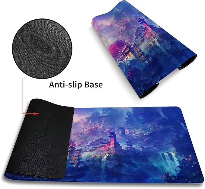 MTG Playmat Forest, TCG Game Play Mat for MTG Landscape Trading Card Smooth Cloth Surface Mousepad Battle Game 23.6X 13.7 inches