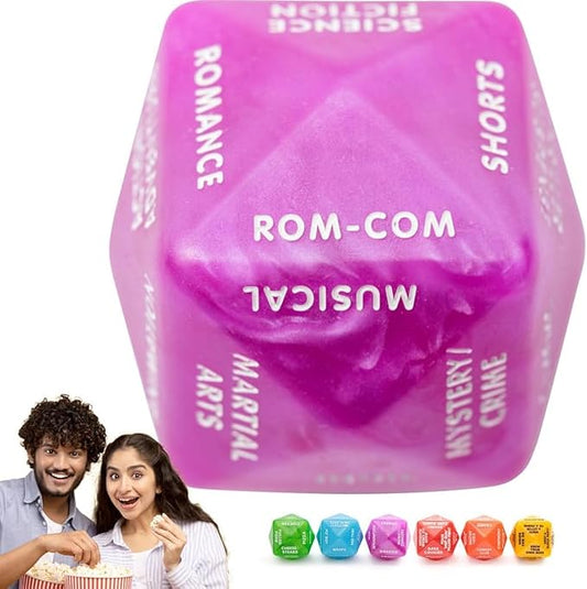 Movie Dice - Fun Couples Movie Date Night Ideas 2"x2"x2" Decision Dice in Purple
