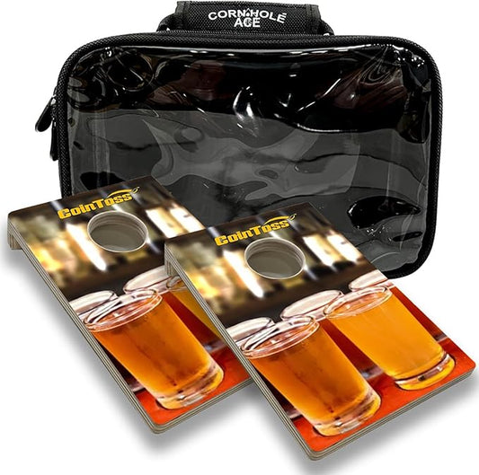 2 CoinToss Boards and Carry Case Set - Shot Glasses