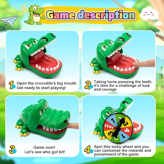 Upgraded Crocodile Teeth Dentist Game For Kids, Alligator Push Teeth Down, Funny Board Game