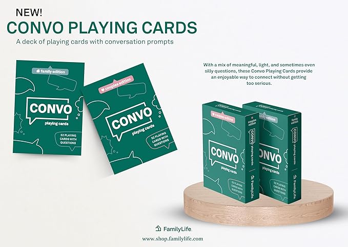FamilyLife’s Convo Playing Cards – Family Games For Adults with Fun and Deep Conversations – Ice Breaker Conversation Games for Any Gathering