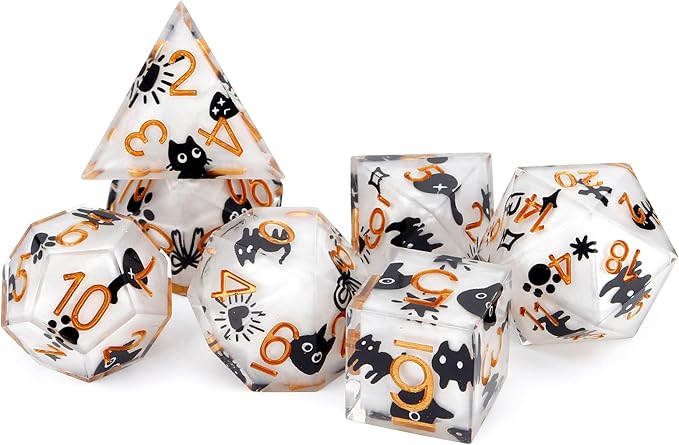Haxtec DND Dice Set Sharp Edge Resin Dice Set with Dice Case, D and D Dice, Polyhedral D&D Dice Set for Dungeons and Dragons TTRPGs DND Gift