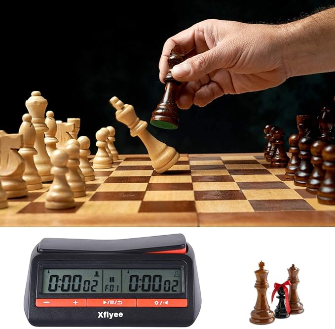 [2023 New] Xflyee Chess Clock - Digital Chess Timer, Available for Portable Timer for Board Games and Chess with Bonus and Delayed Countdown Function