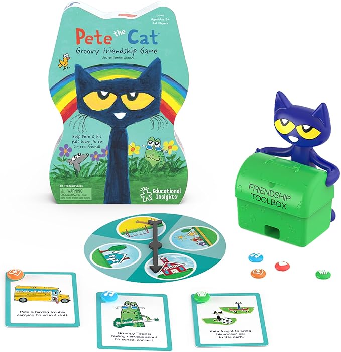 Educational Insights Pete The Cat® Groovy Friendship Game - Board Games for Kids, SEL Games for Kids, Gift for Ages 4+