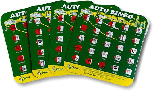 Auto Backseat Bingo Pack of 4 Bingo Cards Great For Family Vactions Car Rides and Road Trips
