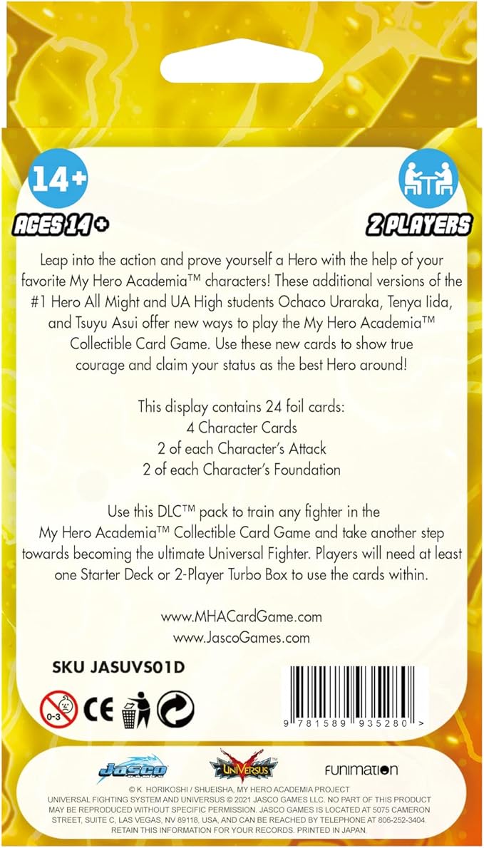 Jasco My Hero Academia Collectible Card Game Series 1 Deck-Loadable Content | Trading Card Game for Adults and Teens | Ages 14+ | 2 Players | Average Playtime 45+ Minutes | Made by Jasco Games