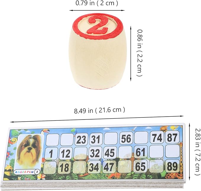 VICASKY Russian Lotto Game Set - Wooden Bingo for Adults and Family, Vintage Soviet Style Tombola Game, Portable Ideal Travel, Gatherings, Logical Thinking Training Cards Set
