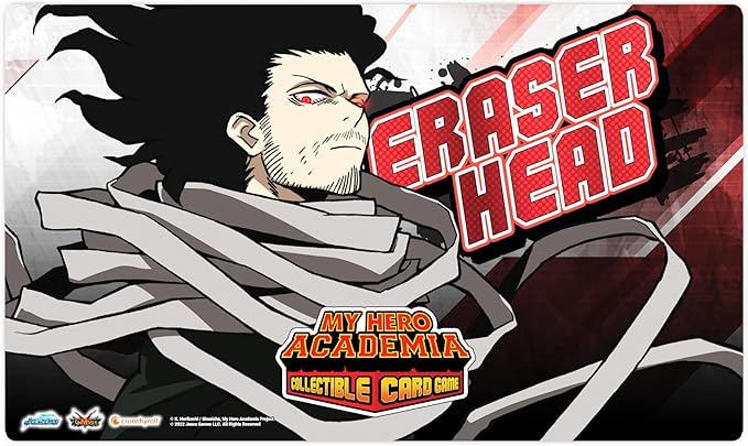 Asmodee Jasco My Hero Academia Collectible Card Game Series 3 Eraser Head PLAYMAT | 18" by 24" Rubber Game Mat | Ages 14+ | 20-30 Minutes | Made by Jasco Games
