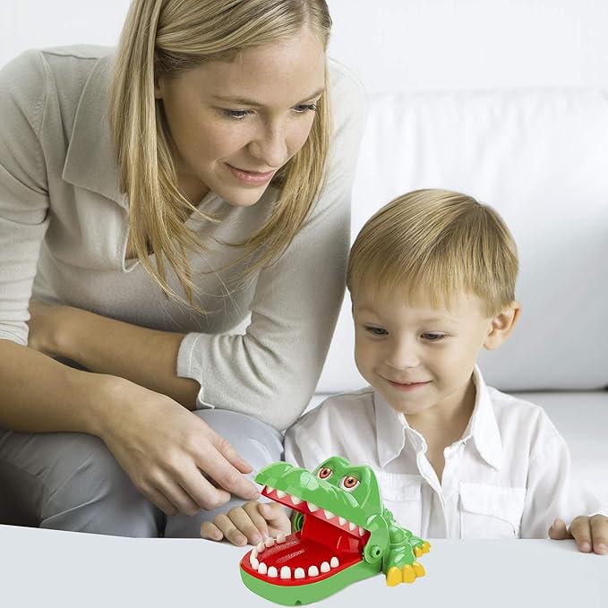 iShyan Crocodile Teeth Toys Game for Kids, Crocodile Biting Finger Dentist Games with Sounds Funny Alligator Teeth Game