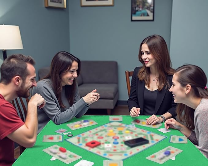Square Large Tabletop Game Playmat,Used for Playing Poker,Mahjong,Playing Cards,and Role-Playing Games, with Thick Seam Edge,Waterproof,and Anti Slip(100 * 100cm*2mm) Green