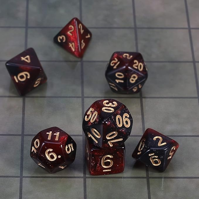 CiaraQ DND Polyhedral Dice Set with Dice Bag for Dungeons and Dragons RPG MTG Role Playing Table Games