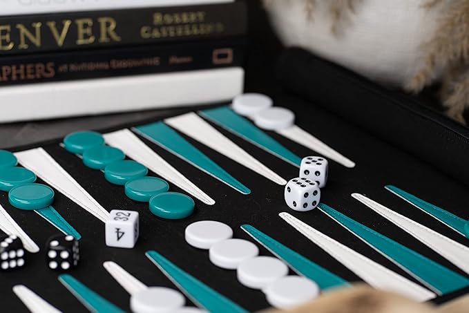 Roll-Up Travel Backgammon Game | Lightweight Roll-up Backgammon Set | Travel Backgammon Sets for Adults | Portable Travel-Size Strategy Board Game for Camping, Backpacking or Beach