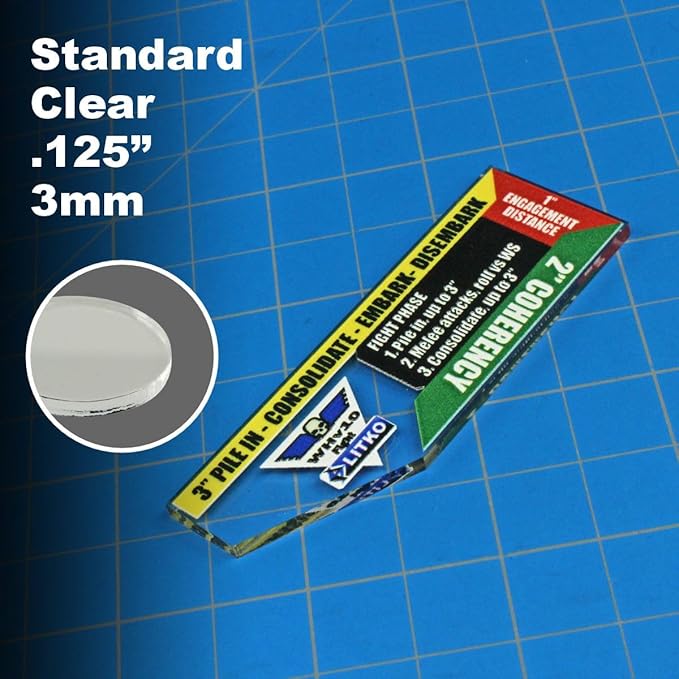 LITKO Gauge Set | Compatible with Warhammer 40K 10th Edition | Movement | Shooting | Fight | Close Combat | WH40K Templates (3-inch Fight Gauge)