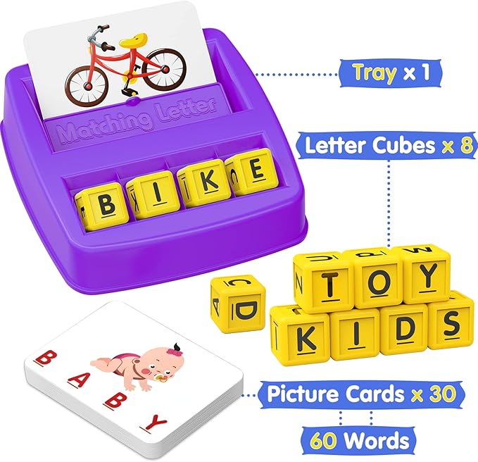 HahaGift Toddler Girl Toys Age 3 4 5 6 7，Matching Letter Game Preschool Learning Educational Toys for Kids 3-8 Year Old Boys Girls, Best Christmas Birthday Toy Gift for 3 4 5 Years Old Kindergartener