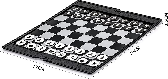 Yellow Mountain Imports Magnetic Travel Foldable Chess Wallet Set (7.9-Inch) - Portable & Perfectly Travel-Size