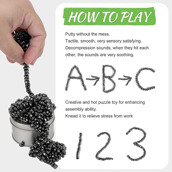 1000pcs Magnet Balls, Fidget Toys Adults ，Ferrite Magnetic Putty Sensory Toys， Desk Fidgets Toys for Office Stress/Anxiety Relief (1000 PCS)