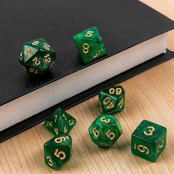 25 Sets DND Dice Polyhedral Dice Dungeons and Dragons Rolling Dice for RPG MTG Table Games Dice Bulk with Free Drawstring Bags and PU Leather D&D Dice Tray (Colored)