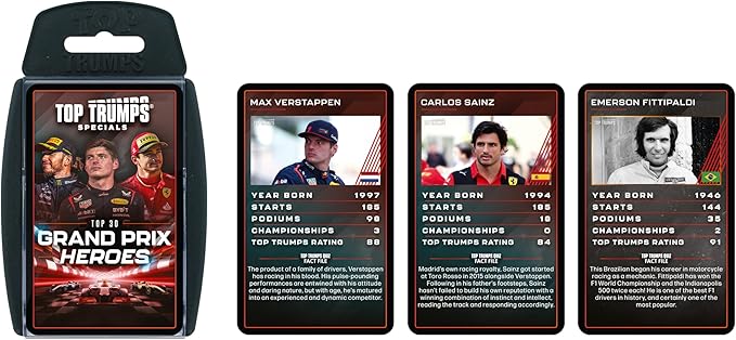 Top Trumps Card Game F1 Grand Prix Heroes - Family Games for Kids and Adults - Learning Games - Kids Card Games for 2+ Players - Kid War Games - Card Games for Families - Card Wars - for 15 Plus Kids