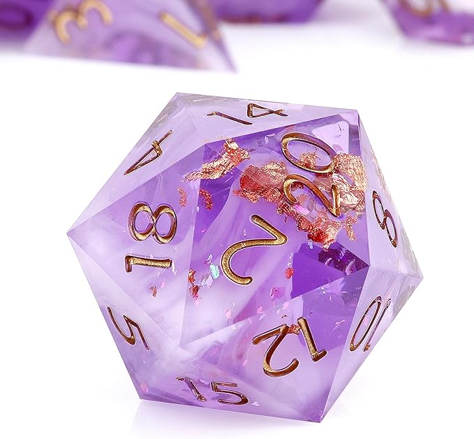 Haxtec DND Dice Set Sharp Edge Resin Dice Set with Dice Case, D and D Dice, Polyhedral D&D Dice Set for Dungeons and Dragons TTRPGs DND Gift