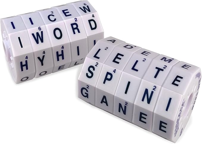 Geospace The Original Handheld Magnetic Spin Game, Take-Along Travel Edition with Storage Pouch (Challenge Word Spin)