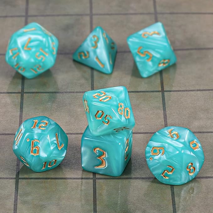 CiaraQ DND Polyhedral Dice Set with Dice Bag for Dungeons and Dragons RPG MTG Role Playing Table Games