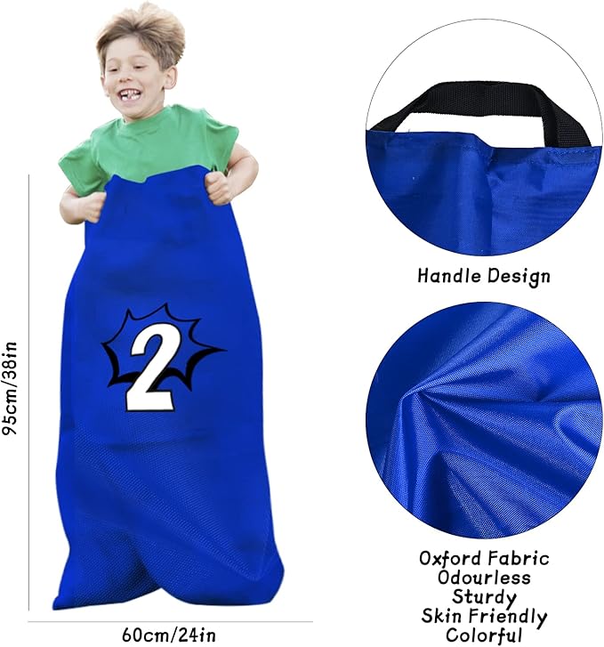 GOLDGE 28 Piece Outdoor Games Kit for Kids, Includes Potato Sack Race Bags, Bean Bag Toss, 3 Legged Race Bands, Egg Spoon Relay, for Easter & Birthday Parties