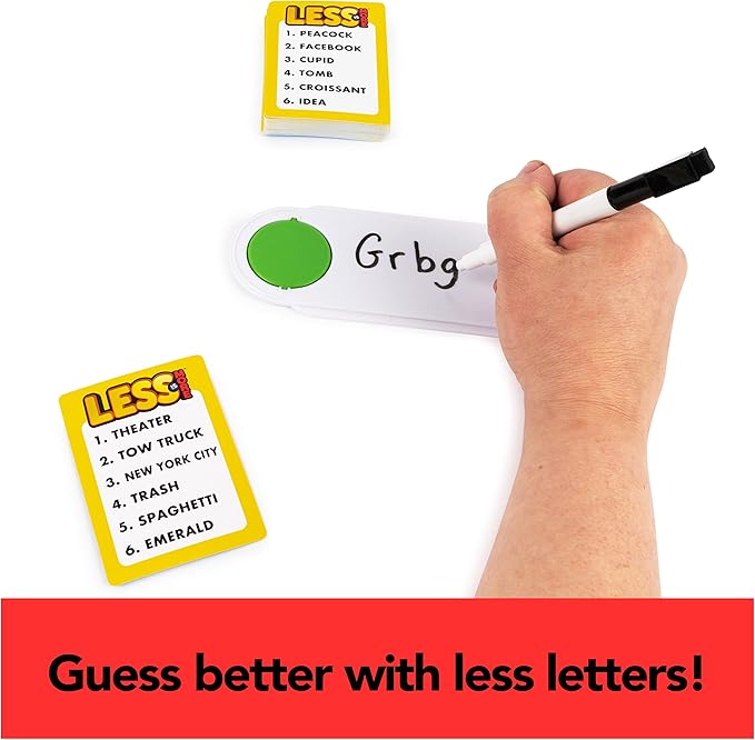 Less is More, Party Board Game Fun Word Letter Card Game Funny Gift Toy Living Room Family Game Night, for Adults, Teens, and Kids Ages 8 and up