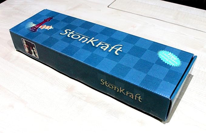 StonKraft 18.2'' x 18.2'' Tournament Chess Vinyl Foldable Chess Game with Solid Plastic Pieces (with Extra Queen) - Ideal for Professional Chess Players