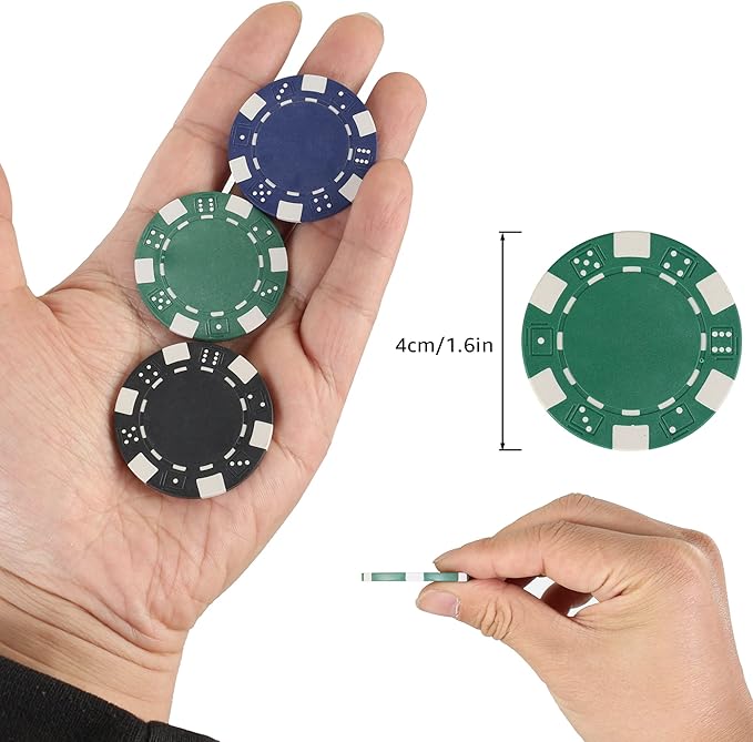 Poker Chips,Poker Chips Set for Card Board Game,11.5 Gram,for Texas Hold'em, Blackjack,Card Club or Late Night Poker Games